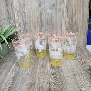 6 Vintage Americana Hazel Atlas Drinking Glasses, Nostalgic Water Tumblers